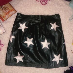 Nasty gal faux leather star high waisted skirt